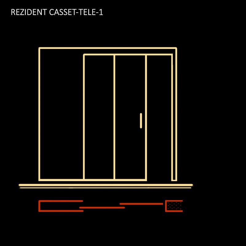 Кассета-пенал для одностворчатых дверей CASSET-TELE-1